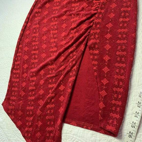 Lycra Red Dress, Size Large. - Picture 5 of 9